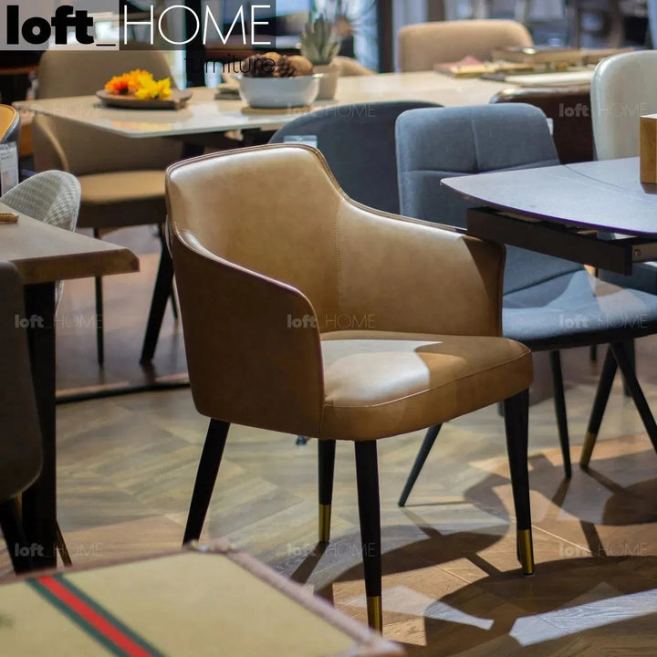 Modern Fabric And Leather Dining Chair METAL MAN N12