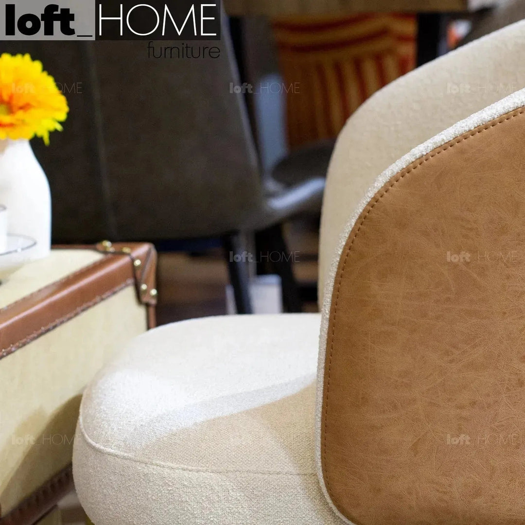 Modern Fabric And Leather Dining Chair METAL MAN N13