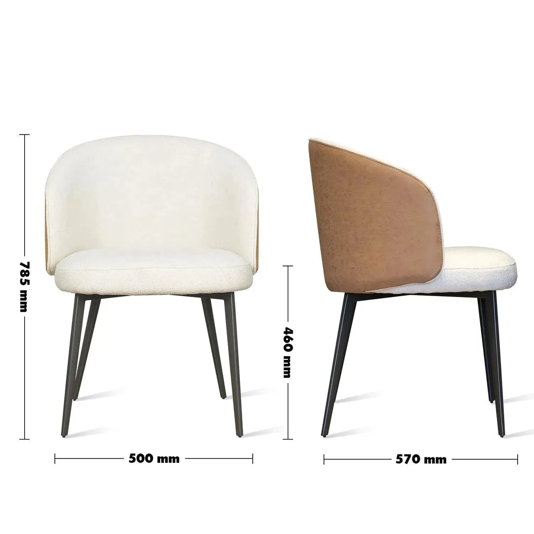 Modern Fabric And Leather Dining Chair METAL MAN N13