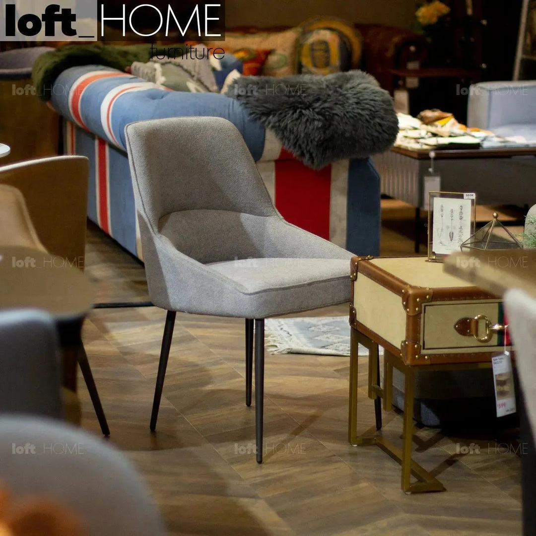 Modern Fabric And Leather Dining Chair METAL MAN N14