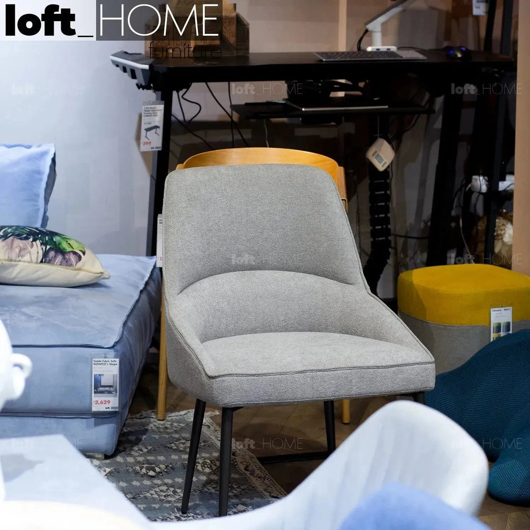 Modern Fabric And Leather Dining Chair METAL MAN N14