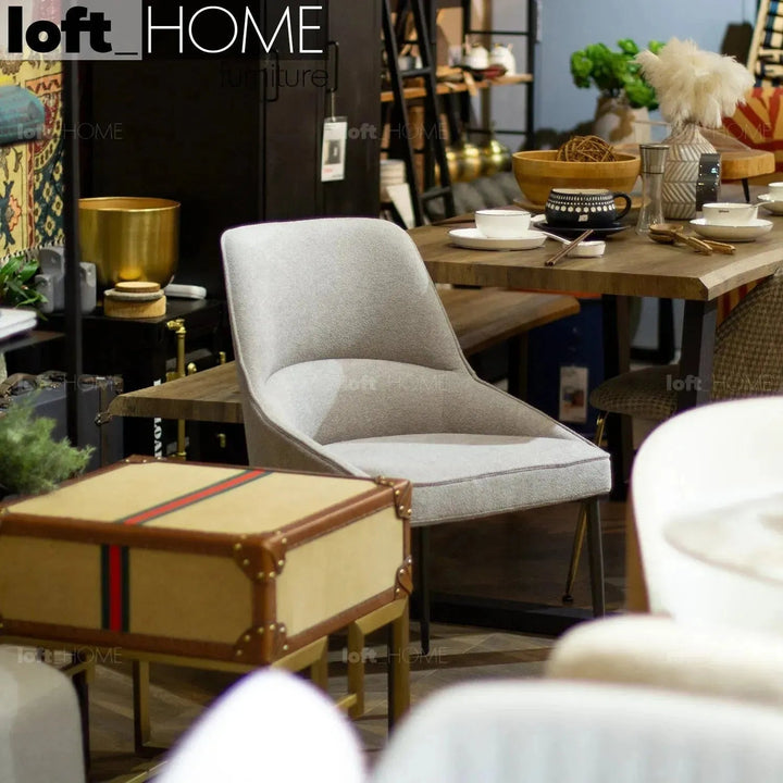 Modern Fabric And Leather Dining Chair METAL MAN N14