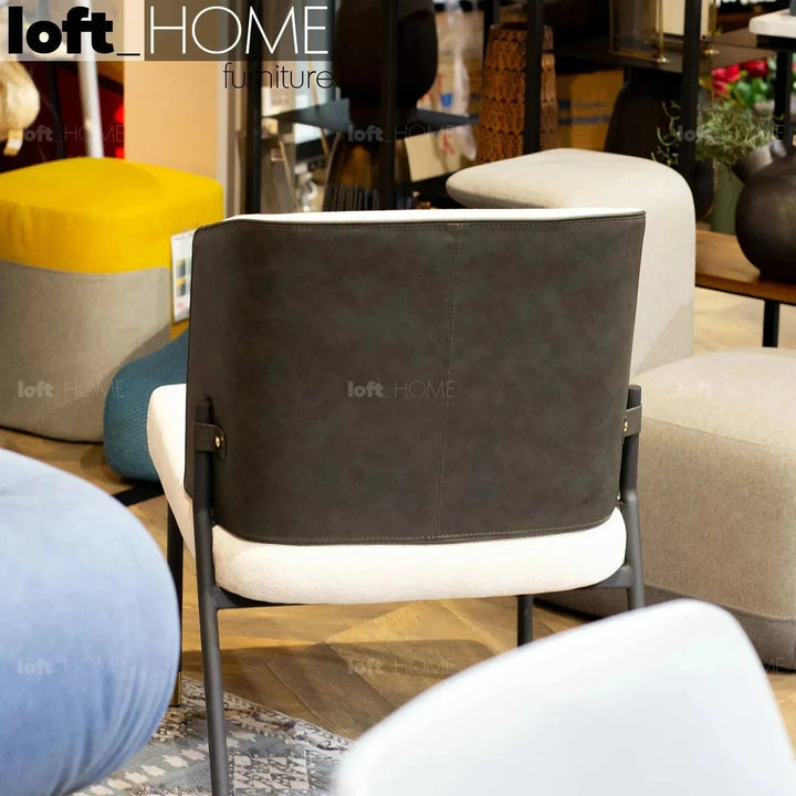 Modern Fabric And Leather Dining Chair METAL MAN N15