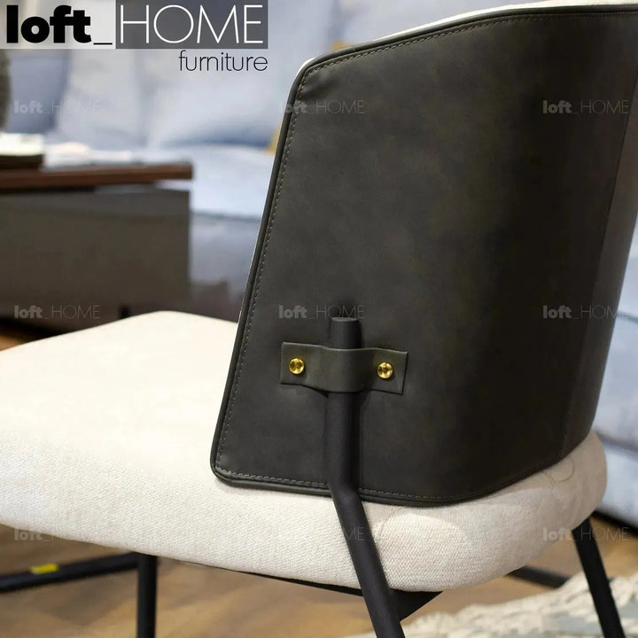 Modern Fabric And Leather Dining Chair METAL MAN N15