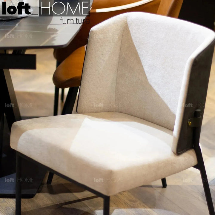 Modern Fabric And Leather Dining Chair METAL MAN N15