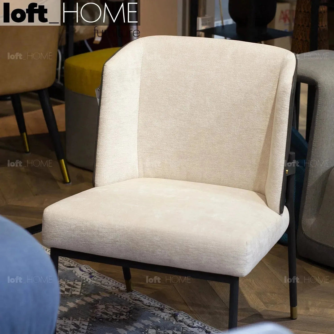 Modern Fabric And Leather Dining Chair METAL MAN N15