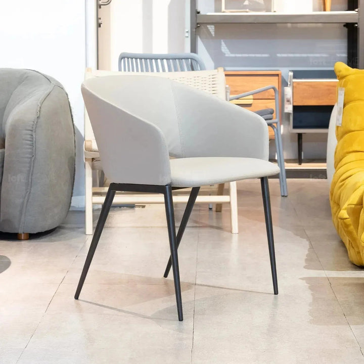 Modern Fabric And Leather Dining Chair METAL MAN N16