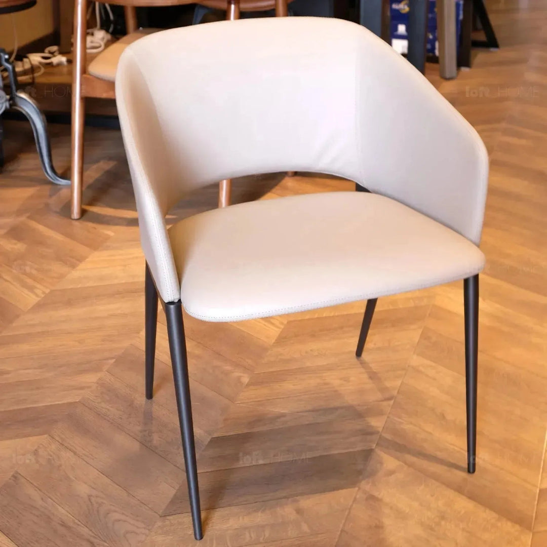 Modern Fabric And Leather Dining Chair METAL MAN N16