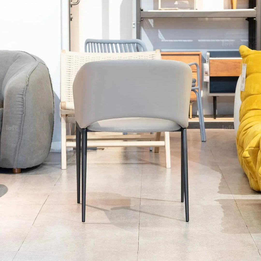 Modern Fabric And Leather Dining Chair METAL MAN N16