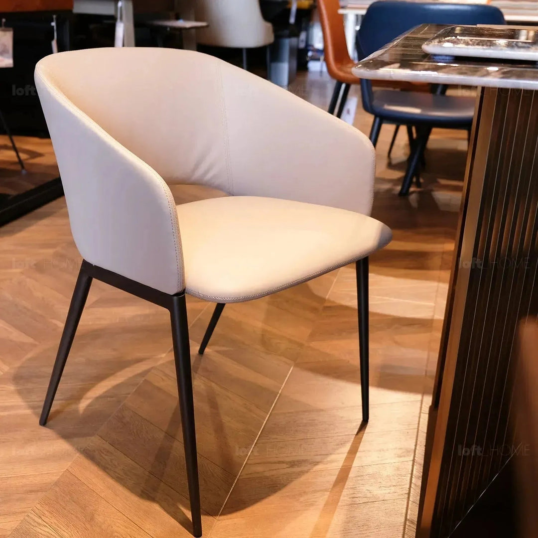Modern Fabric And Leather Dining Chair METAL MAN N16