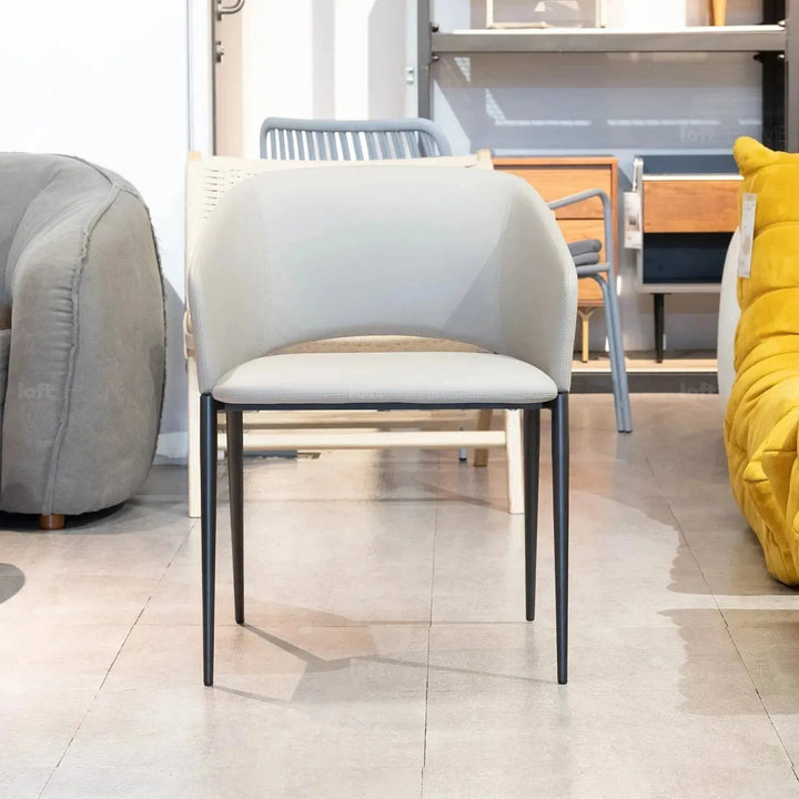 Modern Fabric And Leather Dining Chair METAL MAN N16