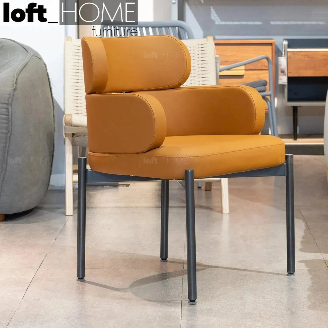 Modern Fabric And Leather Dining Chair METAL MAN N19
