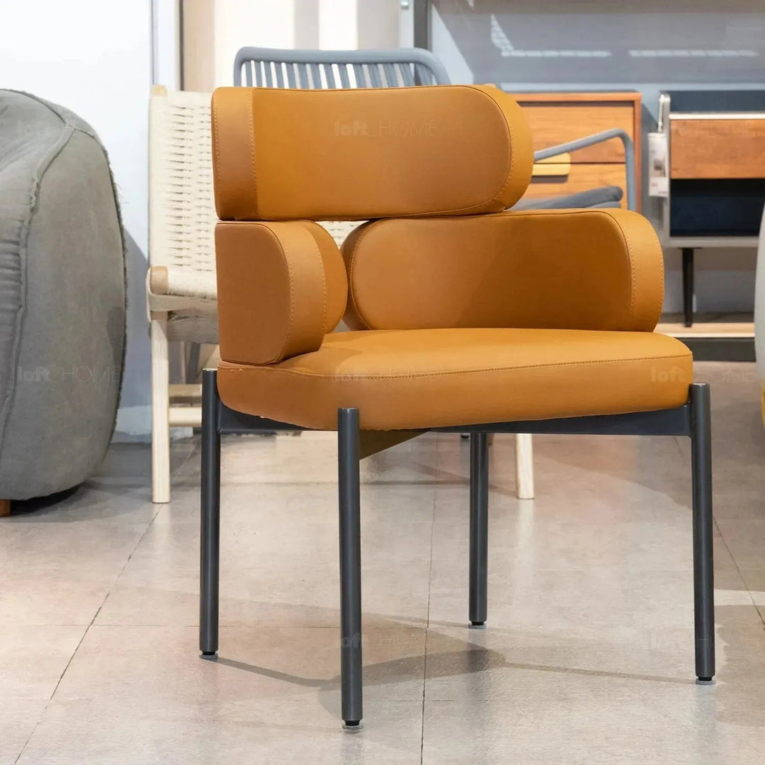 Modern Fabric And Leather Dining Chair METAL MAN N19