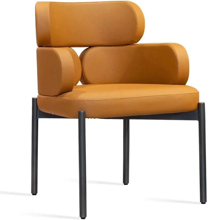 Modern Fabric And Leather Dining Chair METAL MAN N19