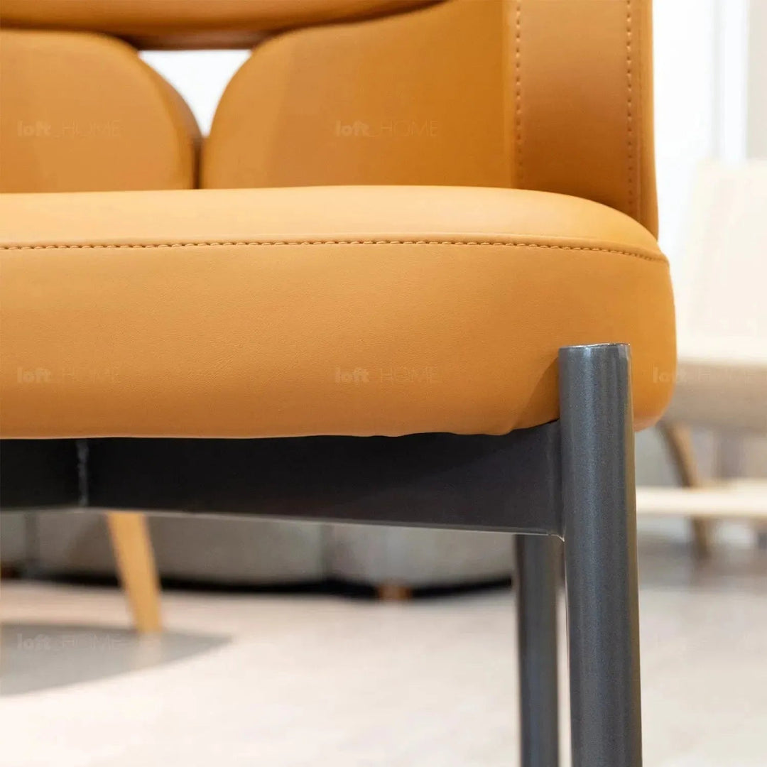 Modern Fabric And Leather Dining Chair METAL MAN N19