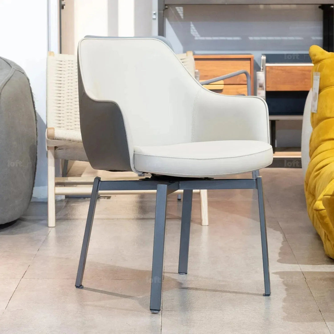 Modern Fabric And Leather Dining Chair METAL MAN N20