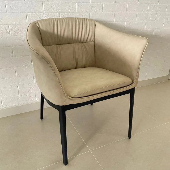 Modern Fabric And Leather Dining Chair METAL MAN N8