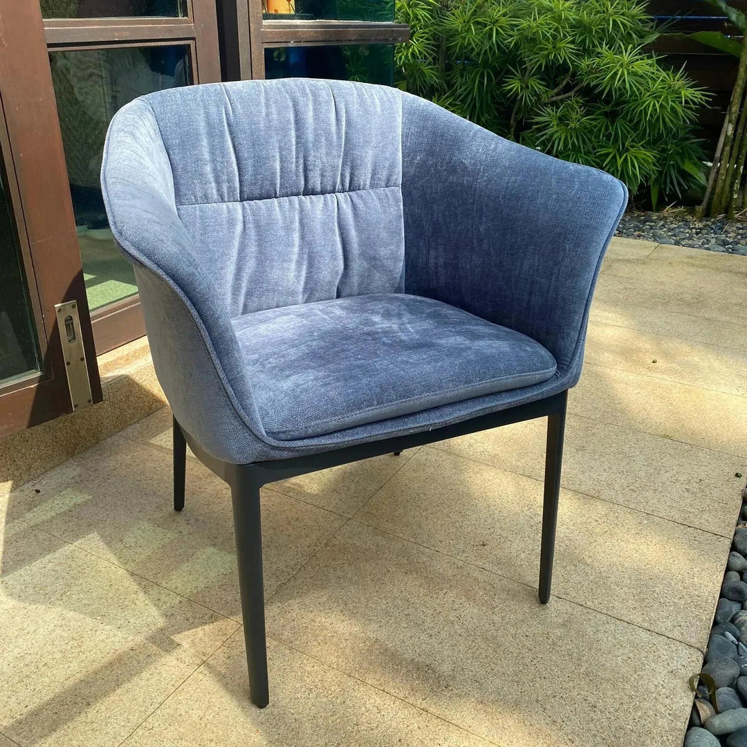 Modern Fabric And Leather Dining Chair METAL MAN N8