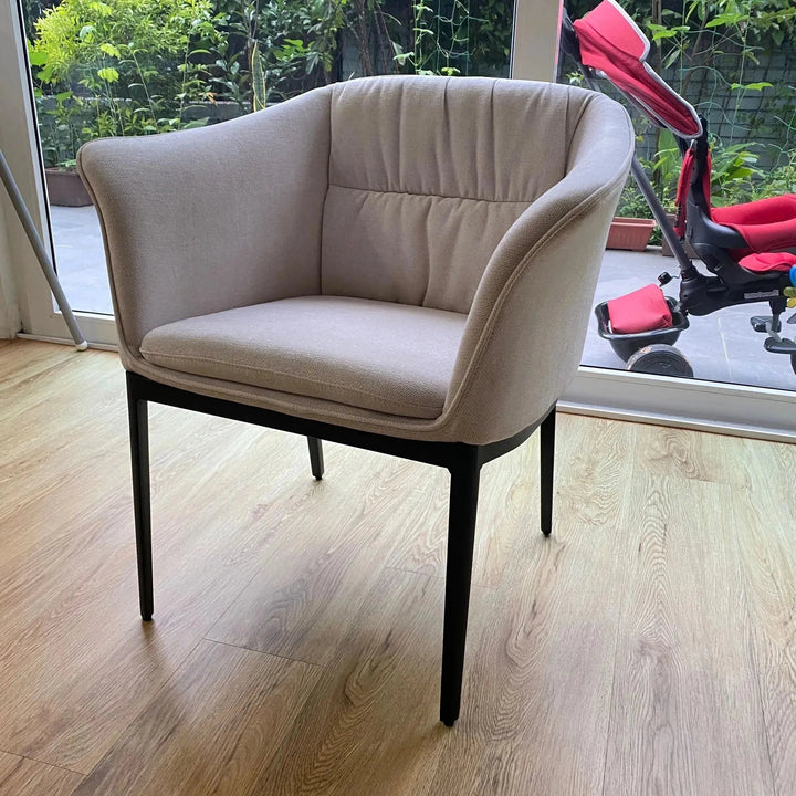 Modern Fabric And Leather Dining Chair METAL MAN N8