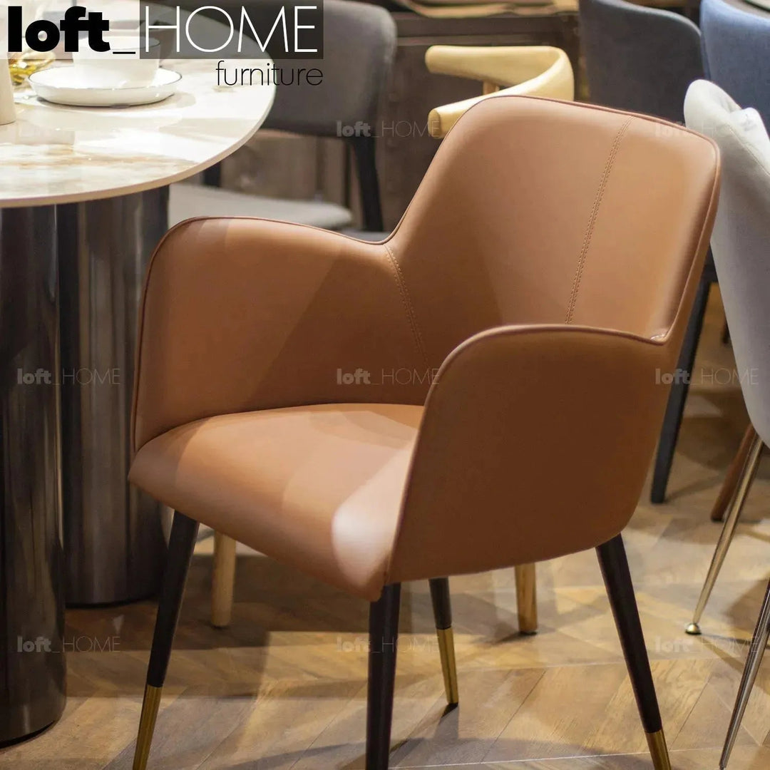 Modern Fabric And Leather Dining Chair METAL MAN N9