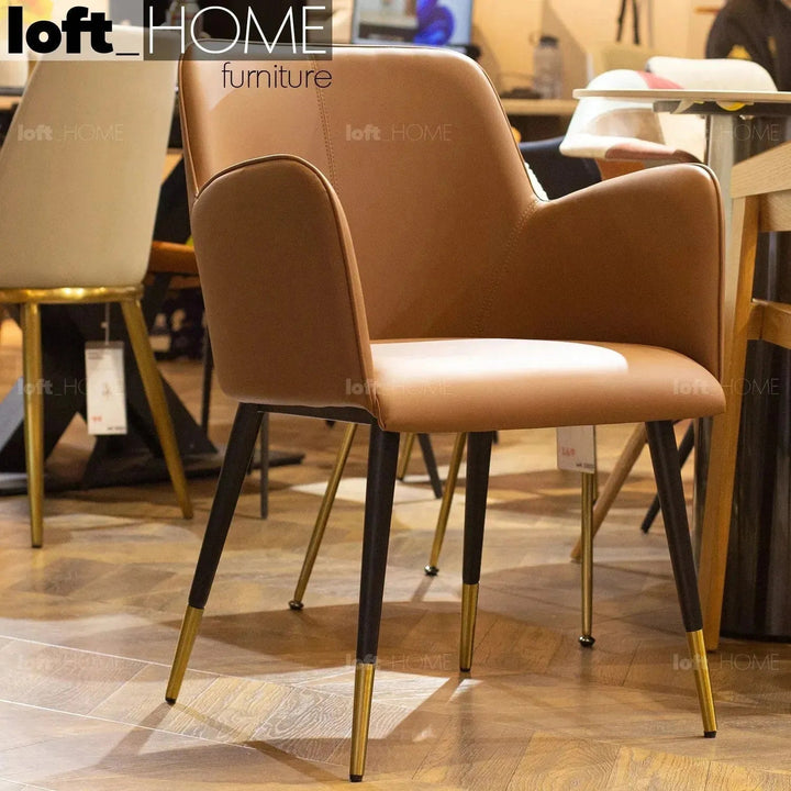 Modern Fabric And Leather Dining Chair METAL MAN N9