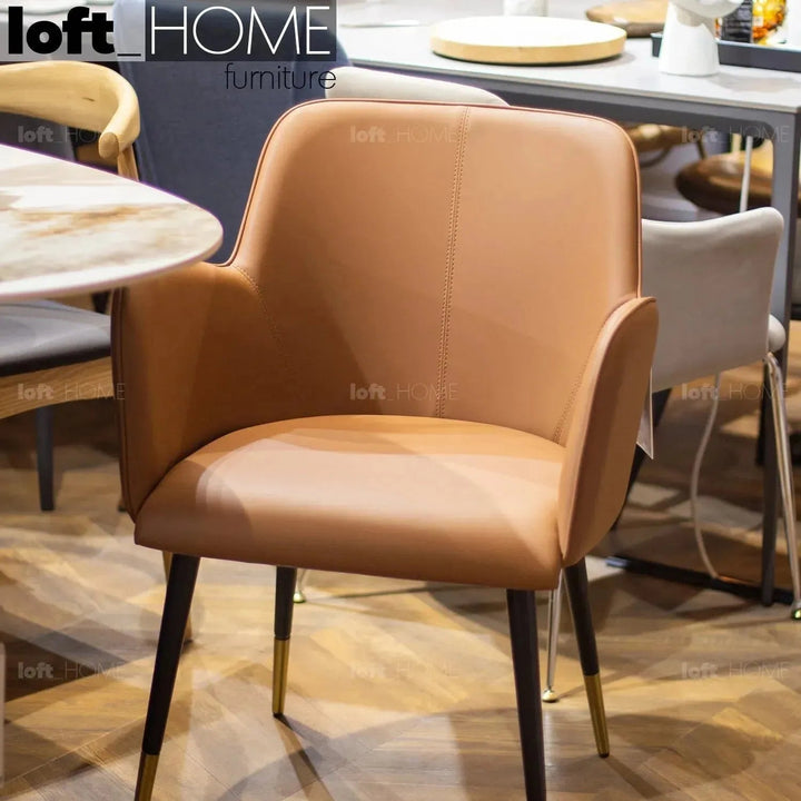 Modern Fabric And Leather Dining Chair METAL MAN N9