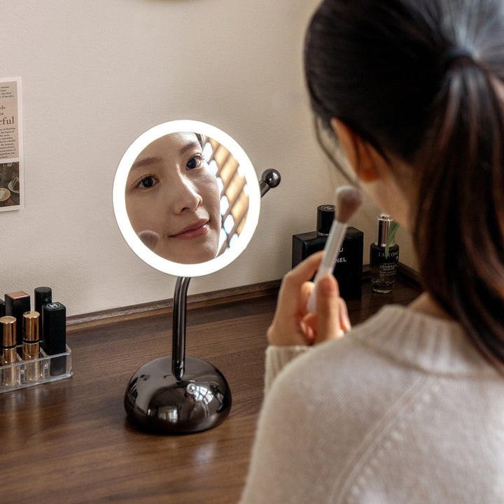 Modern led dressing mirror moon size charts.