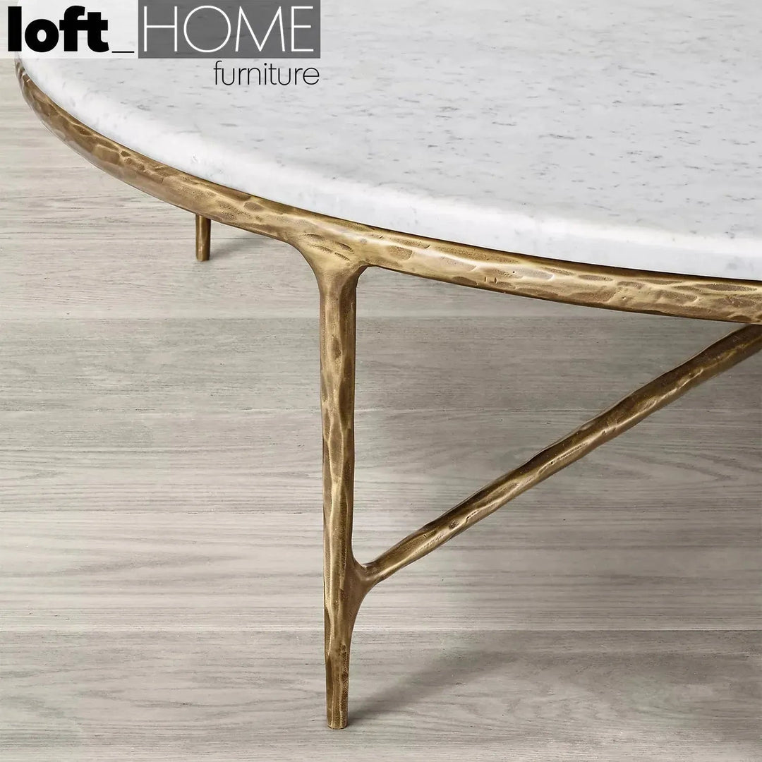 Minimalist marble coffee table thaddeus round with context.