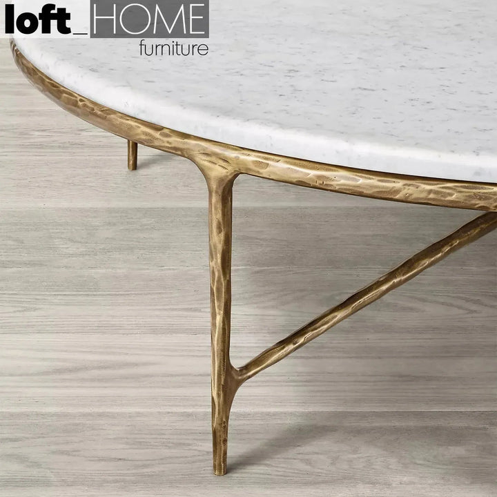 Minimalist marble coffee table thaddeus round with context.