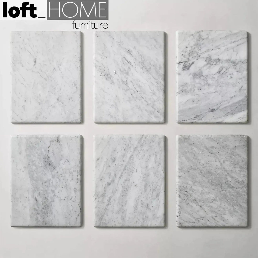 Minimalist marble coffee table thaddeus square material variants.