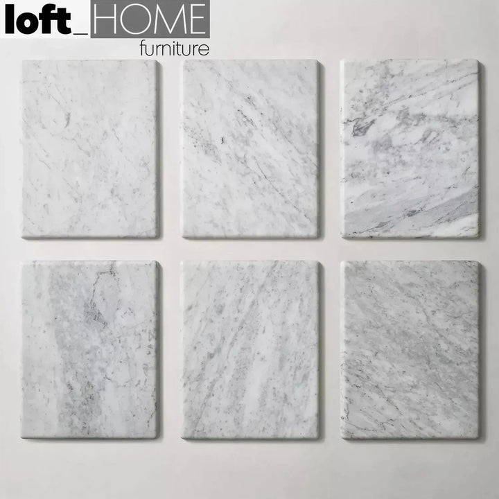 Minimalist marble coffee table thaddeus square material variants.