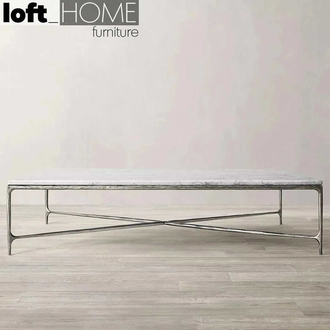 Minimalist marble coffee table thaddeus in real life style.