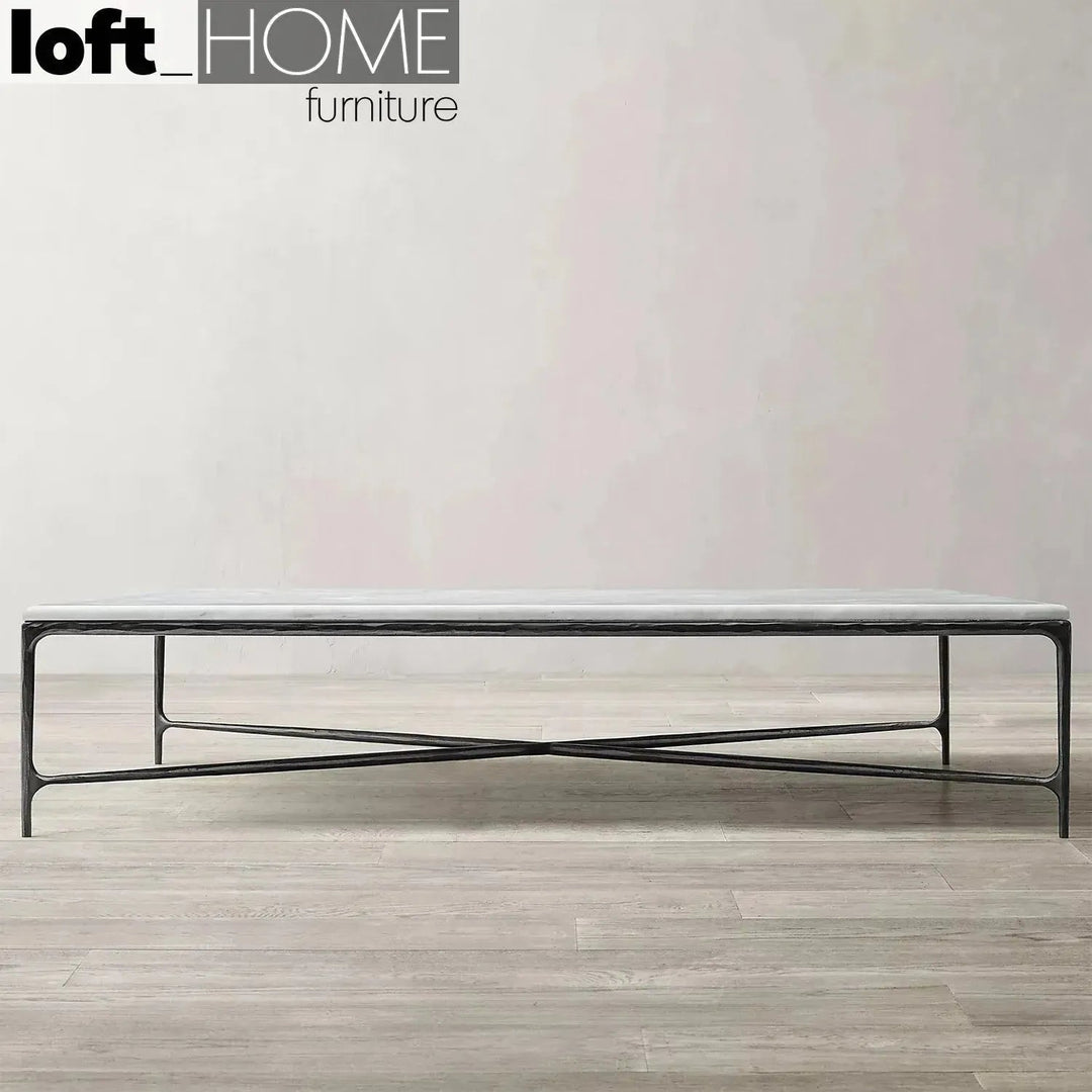 Minimalist marble coffee table thaddeus with context.