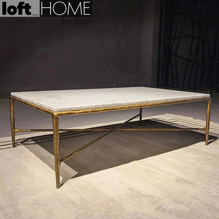 Minimalist marble coffee table thaddeus layered structure.