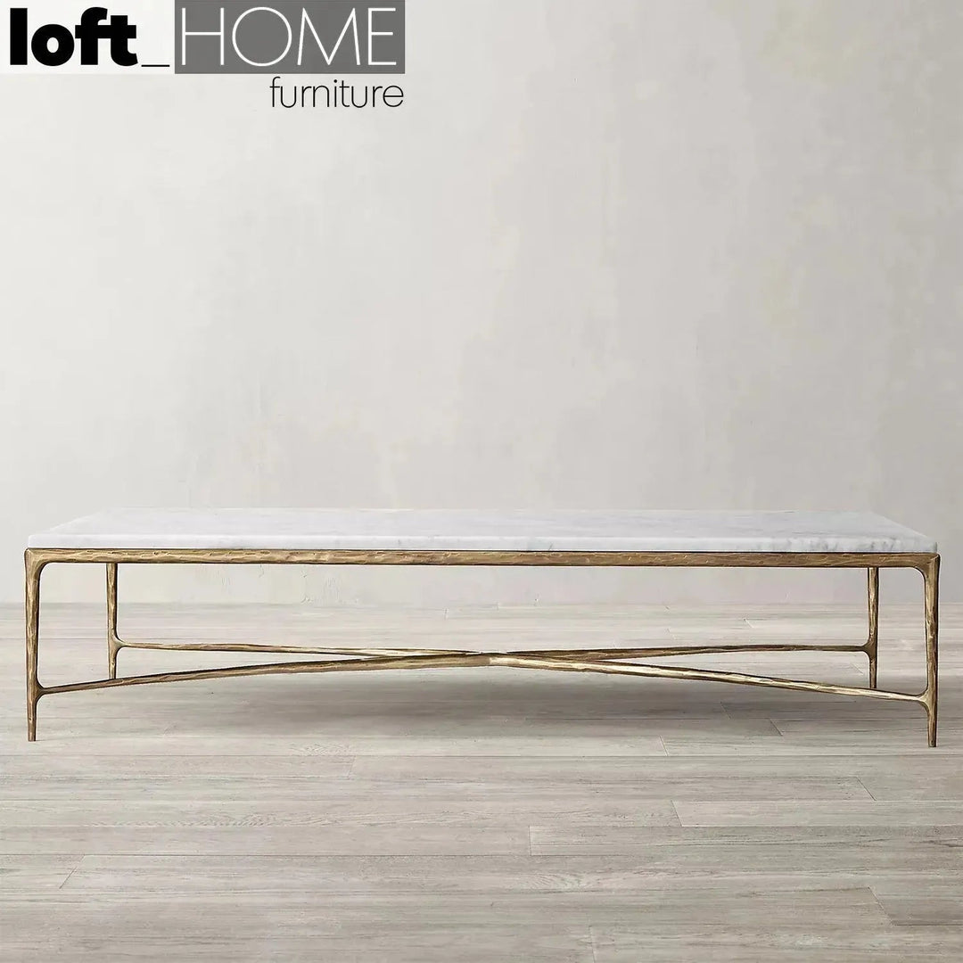 Minimalist marble coffee table thaddeus primary product view.