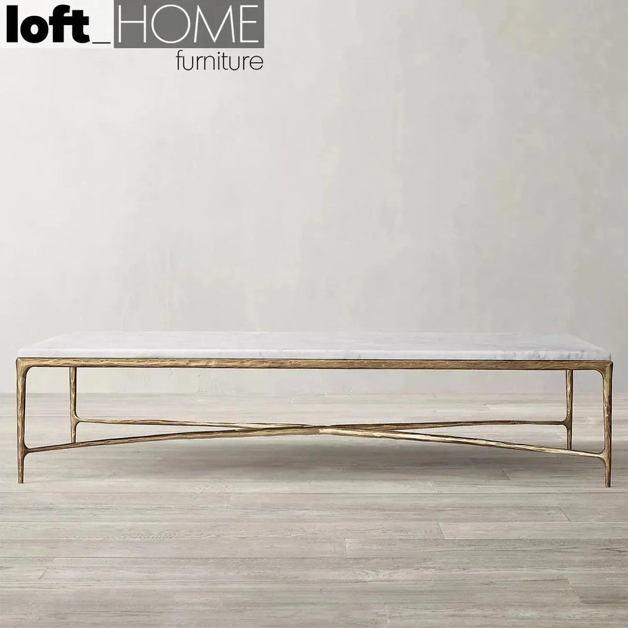 Minimalist marble coffee table thaddeus primary product view.