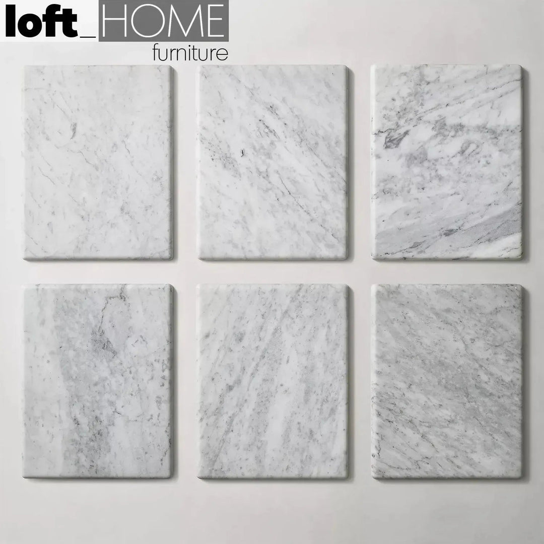 Minimalist marble dining table thaddeus material variants.
