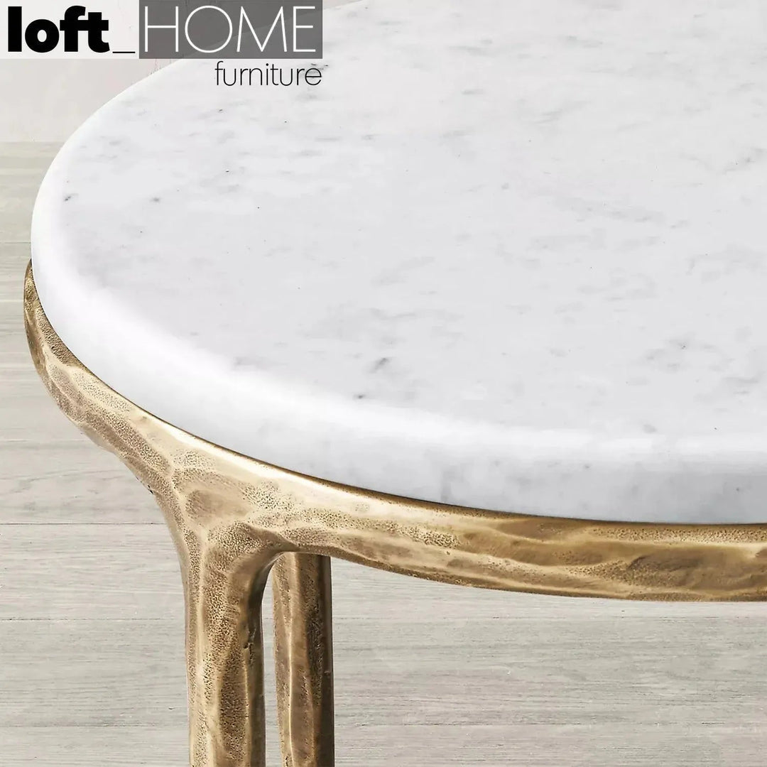 Minimalist marble side table thaddeus round situational feels.