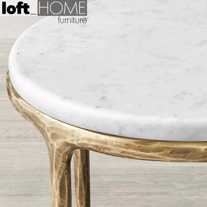 Minimalist marble side table thaddeus round situational feels.