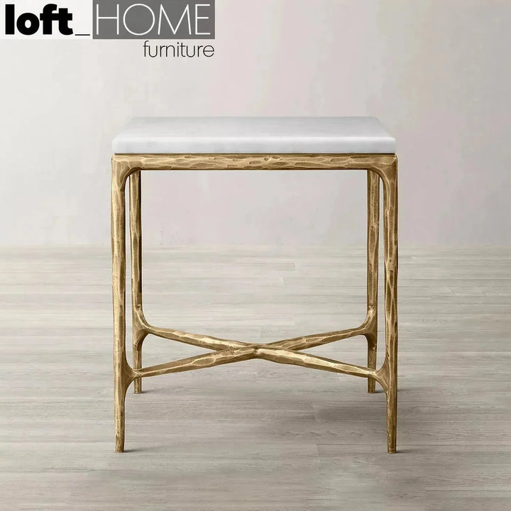 Minimalist marble side table thaddeus square primary product view.