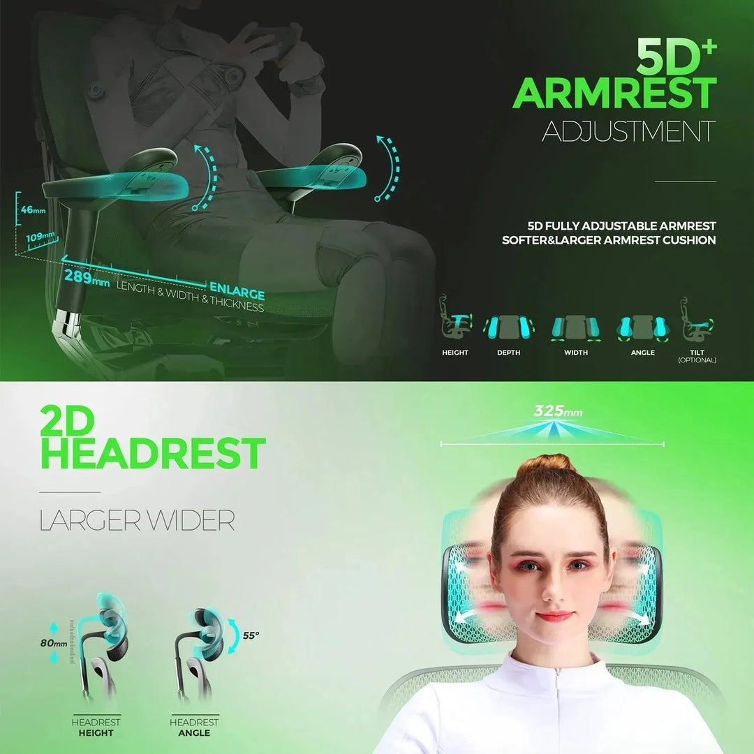 Modern Mesh Ergonomic Office Chair Black Frame ERGOHUMAN E2