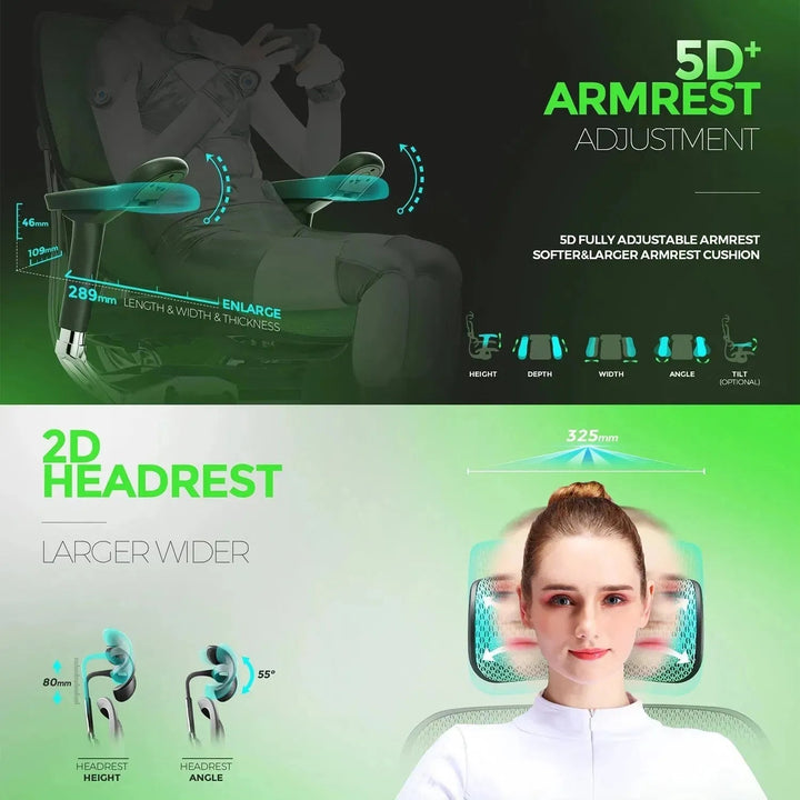 Modern Mesh Ergonomic Office Chair Black Frame ERGOHUMAN E2