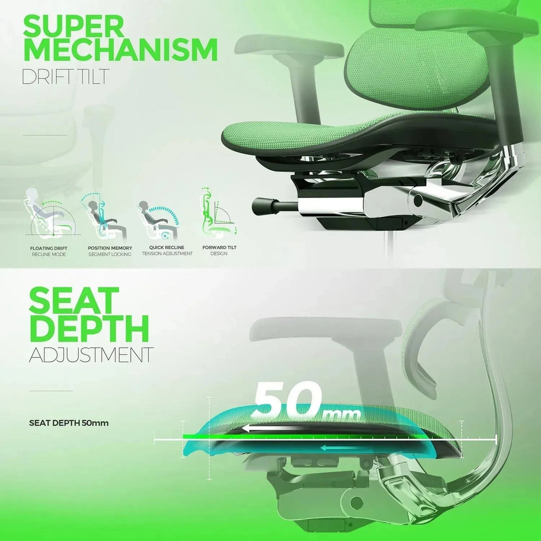 Modern Mesh Ergonomic Office Chair Black Frame ERGOHUMAN E2