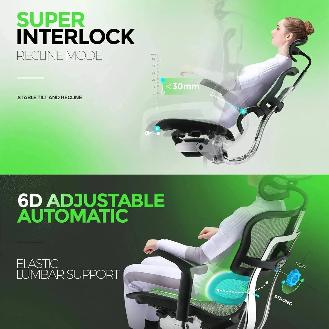 Modern Mesh Ergonomic Office Chair Black Frame ERGOHUMAN E2