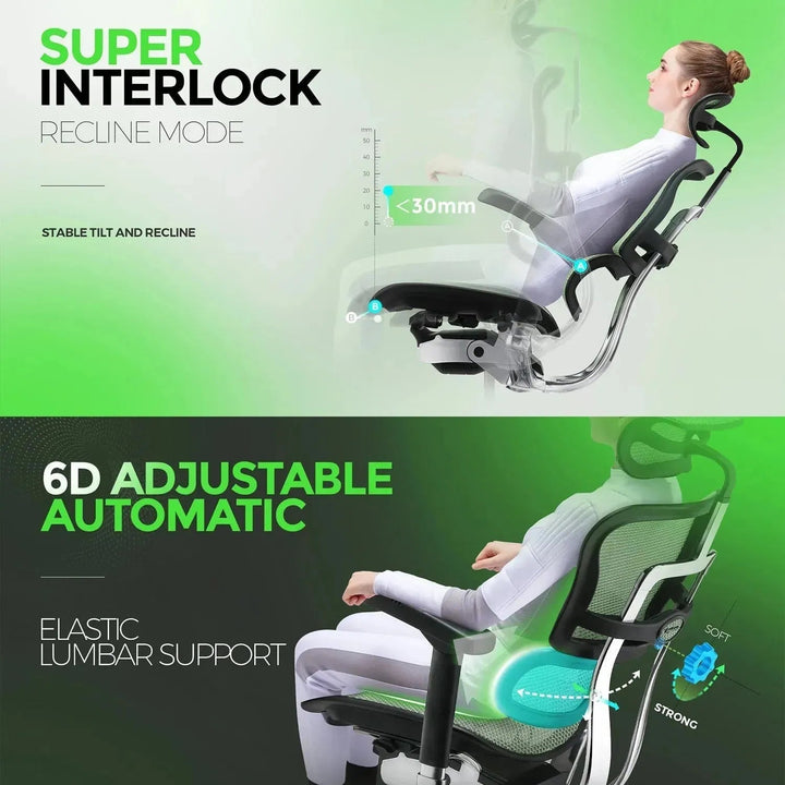 Modern Mesh Ergonomic Office Chair Black Frame ERGOHUMAN E2