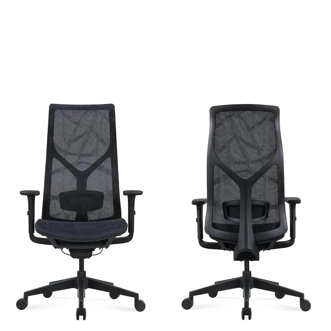 Modern mesh ergonomic office chair sit detail 12.