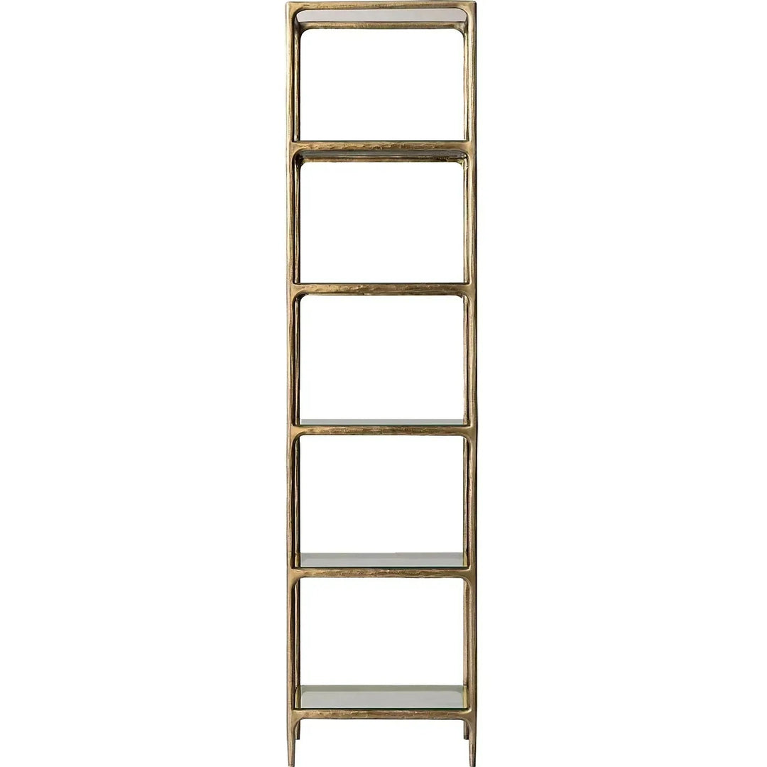 Minimalist metal tempered glass display shelf thaddeus detail 3.