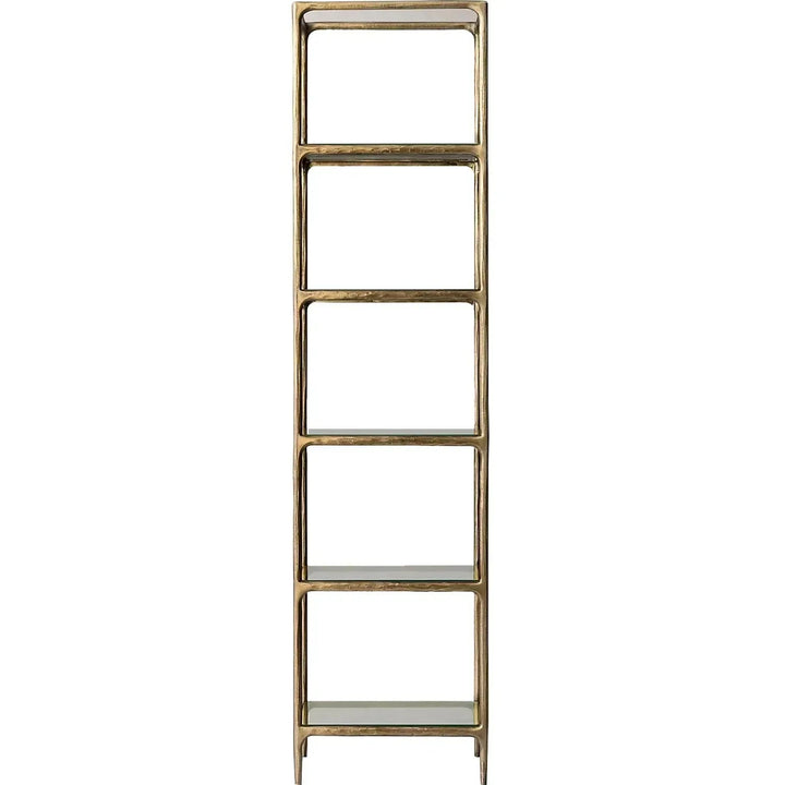 Minimalist metal tempered glass display shelf thaddeus detail 3.