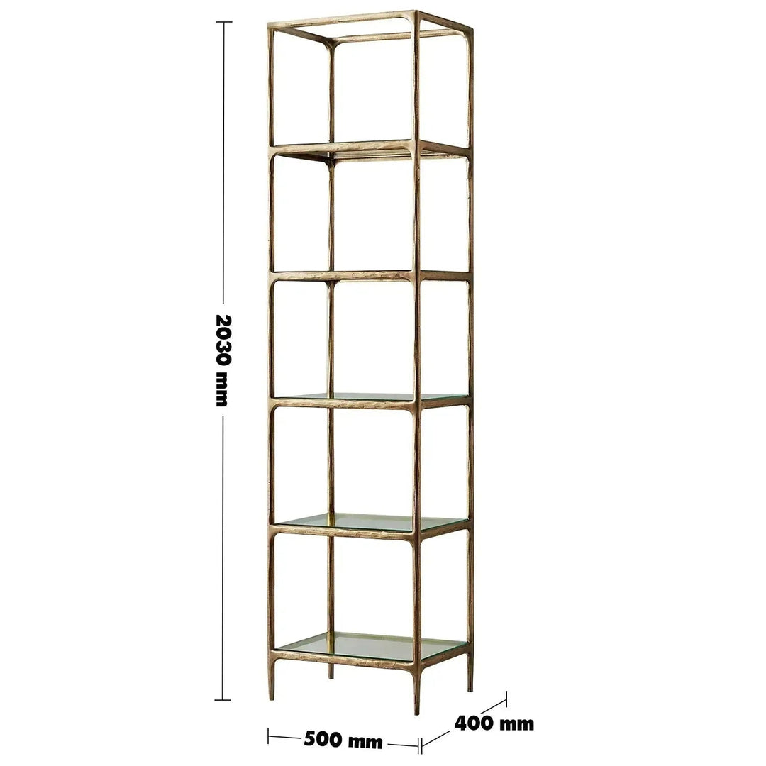 Minimalist metal tempered glass display shelf thaddeus detail 2.