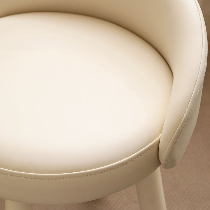 Modern microfiber fiber leather dressing chair pea in panoramic view.